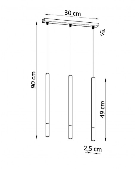 Lampa wisząca MOZAICA 3L czarny/złoto Sollux SL.0892