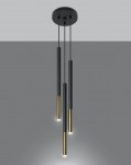 Lampa wisząca MOZAICA 3P czarny/złoto Sollux SL.0893