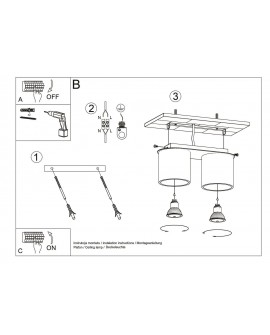 Plafon ORBIS 2 czarny Sollux SL.0054