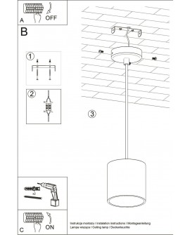 Lampa wisząca ORBIS 1 czarny Sollux SL.0051