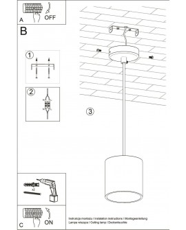 Lampa wisząca ORBIS 1 biały Sollux SL.0053