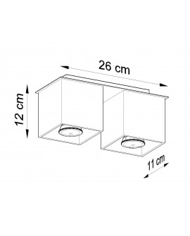 Plafon QUAD 2 czarny Sollux SL.0063