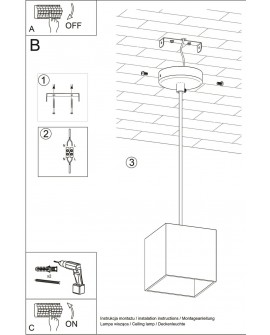 Lampa wisząca QUAD 1 czarny Sollux SL.0060