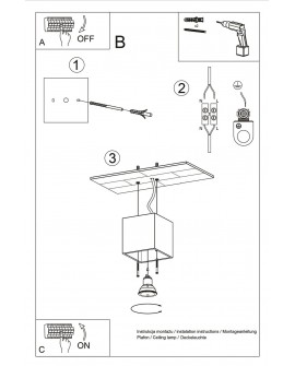 Plafon QUAD 1 antracyt Sollux SL.0567