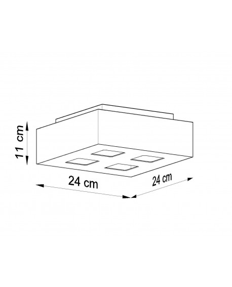 Plafon MONO 4 czarny Sollux SL.0073