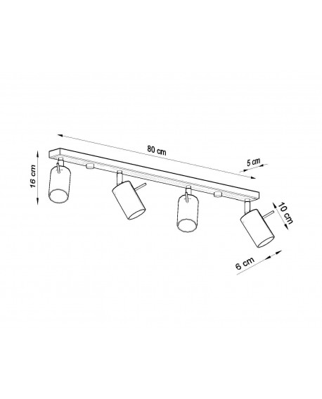 Plafon RING 4L szary Sollux SL.0453