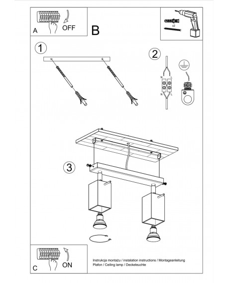 Plafon MERIDA 2 biały Sollux SL.0096