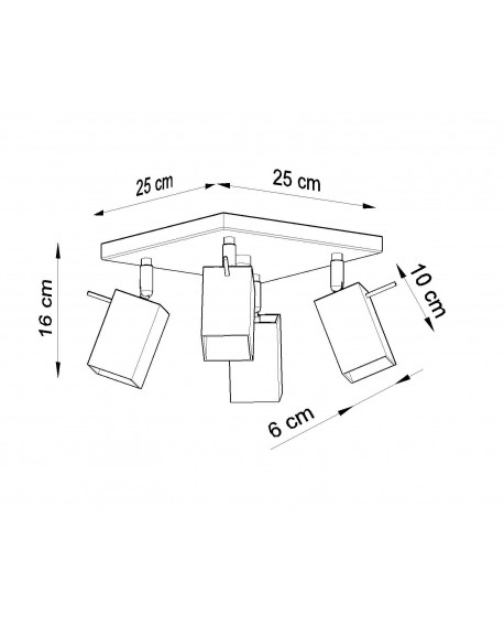 Plafon MERIDA 4 biały Sollux SL.0098