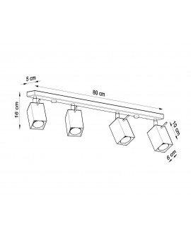 Plafon MERIDA 4L biały Sollux SL.0463