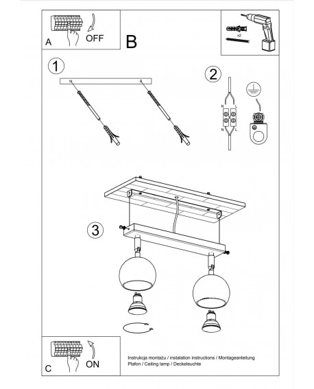 Plafon OCULARE 2 biały Sollux SL.0438