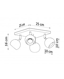 Plafon OCULARE 4 biały Sollux SL.0440