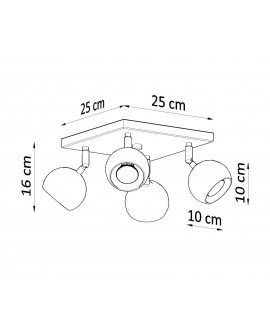 Plafon OCULARE 4 czarny Sollux SL.0446