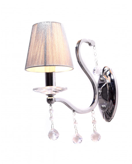 LAMPA ŚCIENNA KINKIET KRYSZTAŁOWY SREBRNY BELLISICA W1