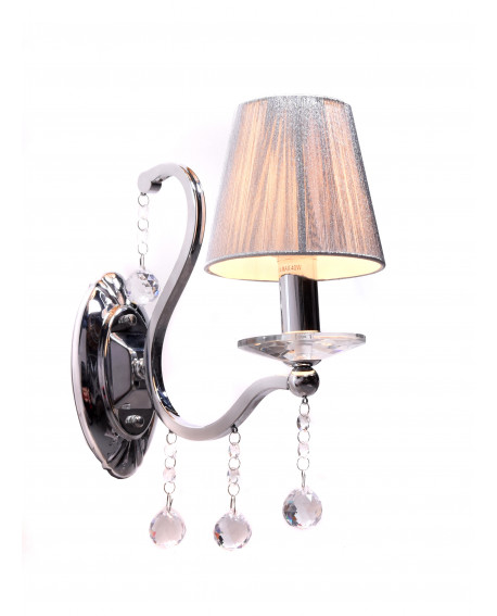 LAMPA ŚCIENNA KINKIET KRYSZTAŁOWY SREBRNY BELLISICA W1