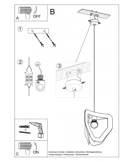 Lampa wisząca TRES biała Sollux SL.0929