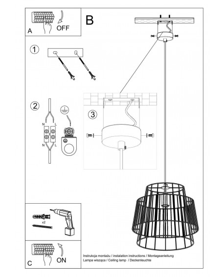 Lampa wisząca GATE biały Sollux SL.0662