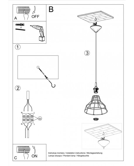 Lampa wisząca ANATA biała Sollux SL.0145