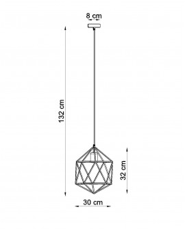 Lampa wisząca GASPARE czarna Sollux SL.0291