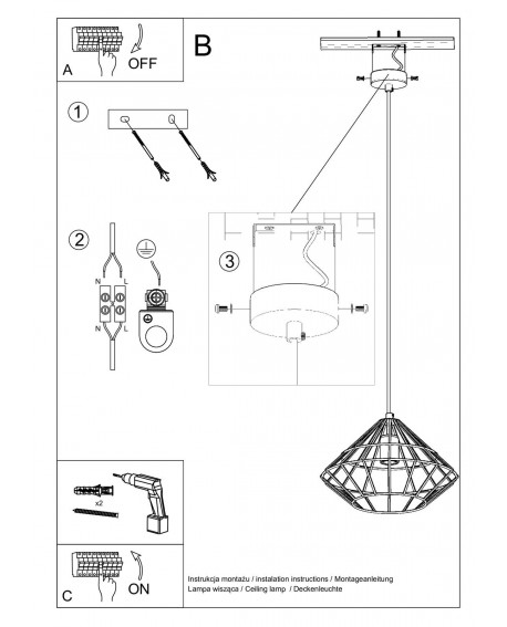 Lampa wisząca UMBERTO biała Sollux SL.0293