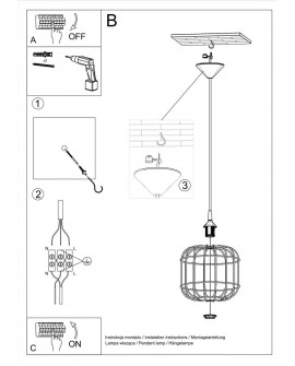 Lampa wisząca CELTA biała Sollux SL.0295