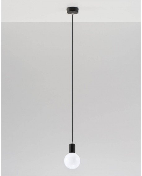 Lampa wisząca EDISON czarna Sollux SL.0152