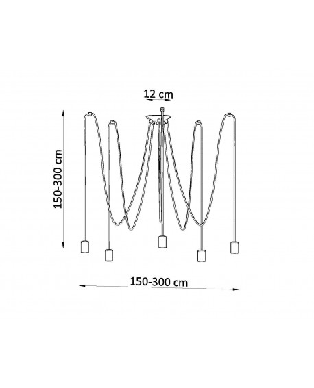 Żyrandol EDISON 5 czarny Sollux SL.0371