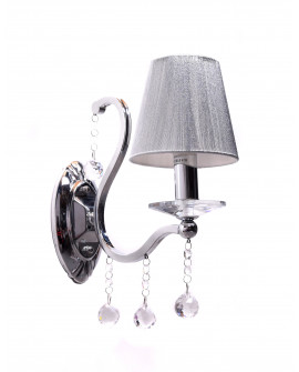 LAMPA ŚCIENNA KINKIET KRYSZTAŁOWY SREBRNY BELLISICA W1