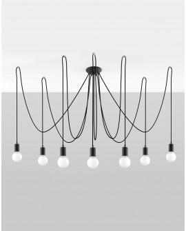 Żyrandol EDISON 7 czarny Sollux SL.0372