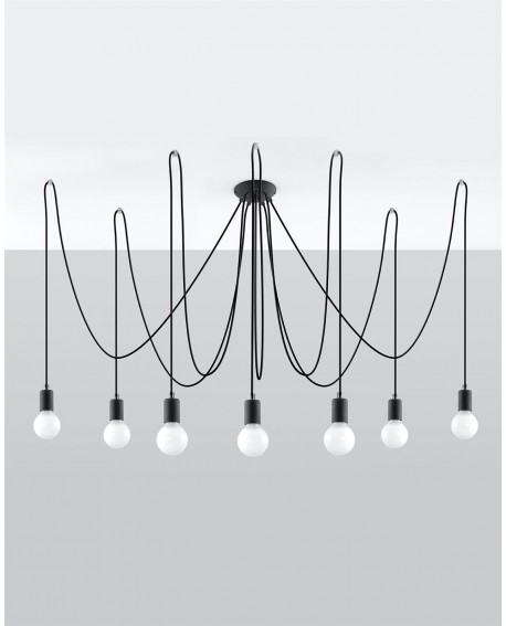 Żyrandol EDISON 7 czarny Sollux SL.0372