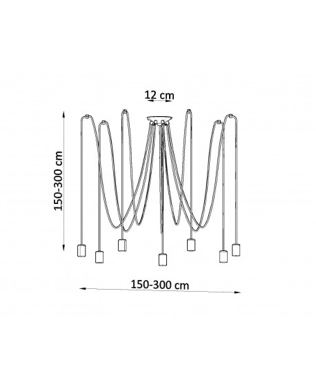 Żyrandol EDISON 7 czarny Sollux SL.0372