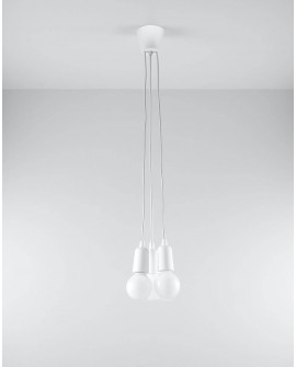 Lampa wisząca DIEGO 3 biała Sollux SL.0570