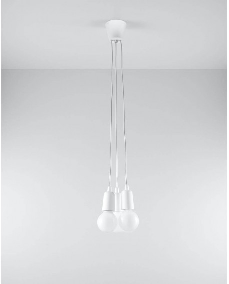 Lampa wisząca DIEGO 3 biała Sollux SL.0570