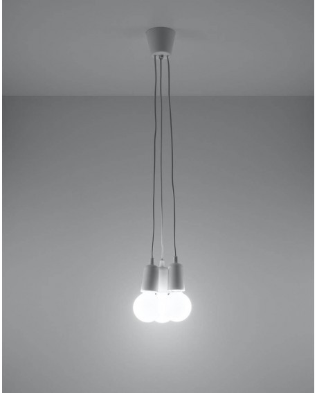 Lampa wisząca DIEGO 3 biała Sollux SL.0570