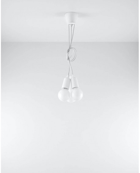 Lampa wisząca DIEGO 3 biała Sollux SL.0570