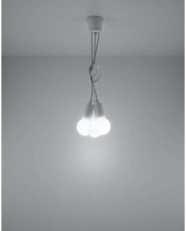 Lampa wisząca DIEGO 3 biała Sollux SL.0570