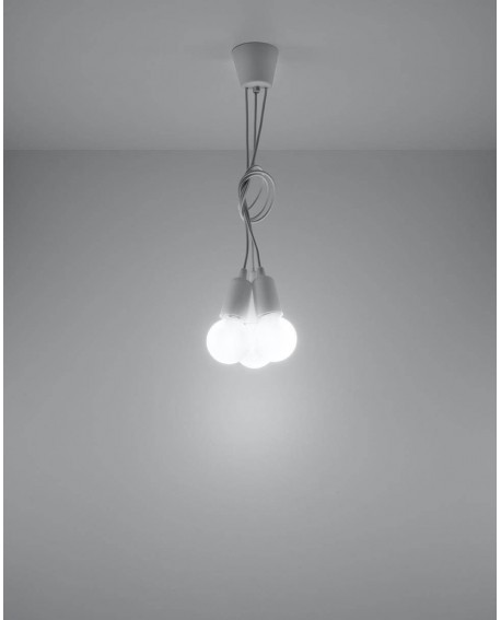 Lampa wisząca DIEGO 3 biała Sollux SL.0570