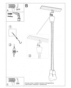 Lampa wisząca DIEGO 3 biała Sollux SL.0570