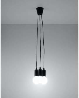 Lampa wisząca DIEGO 3 czarna Sollux SL.0573