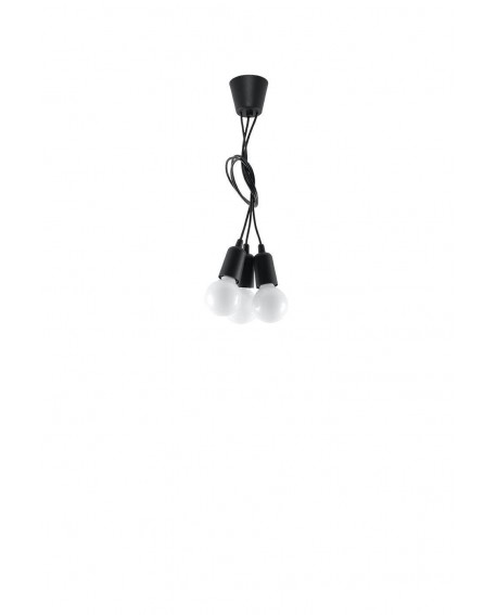 Lampa wisząca DIEGO 3 czarna Sollux SL.0573