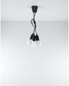 Lampa wisząca DIEGO 3 czarna Sollux SL.0573