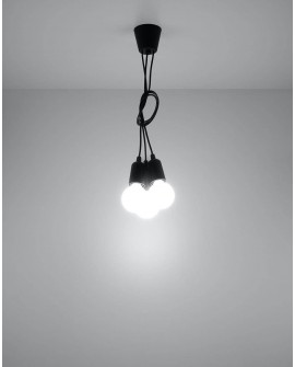 Lampa wisząca DIEGO 3 czarna Sollux SL.0573