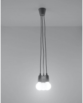 Lampa wisząca DIEGO 3 szara Sollux SL.0576