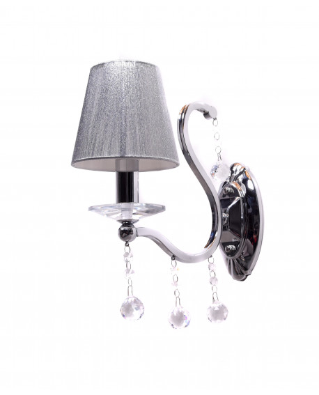LAMPA ŚCIENNA KINKIET KRYSZTAŁOWY SREBRNY BELLISICA W1