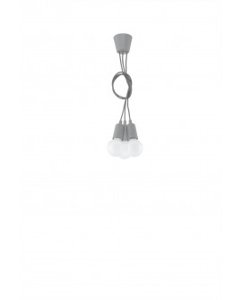 Lampa wisząca DIEGO 3 szara Sollux SL.0576