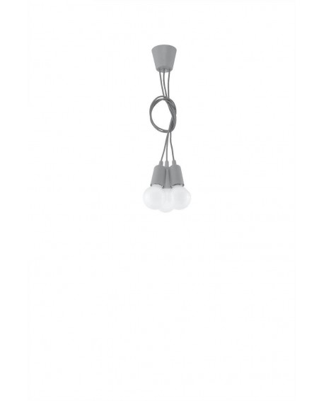 Lampa wisząca DIEGO 3 szara Sollux SL.0576