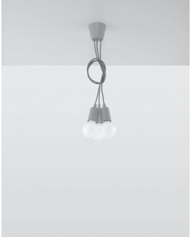 Lampa wisząca DIEGO 3 szara Sollux SL.0576