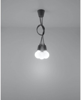 Lampa wisząca DIEGO 3 szara Sollux SL.0576