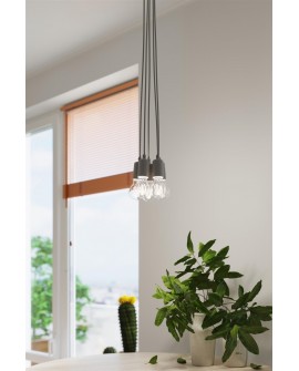 Lampa wisząca DIEGO 3 szara Sollux SL.0576