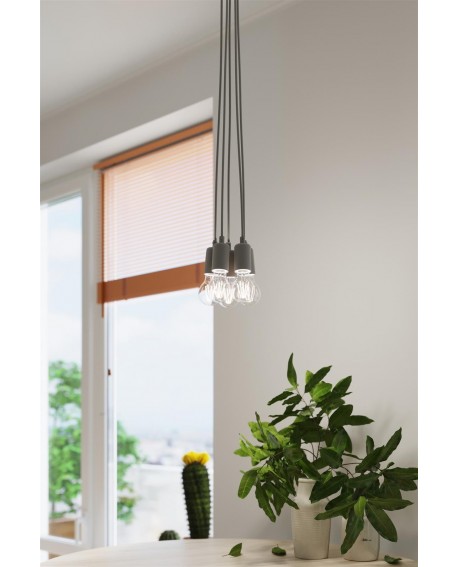 Lampa wisząca DIEGO 3 szara Sollux SL.0576