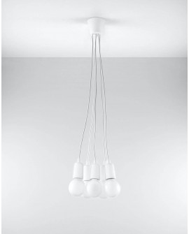 Lampa wisząca DIEGO 5 biała Sollux SL.0571